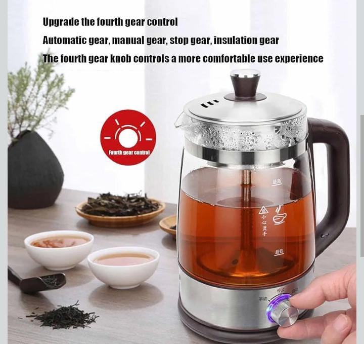 1.3L Electric Glass Tea Kettle with Infuser – 600W Temperature Control Teapot