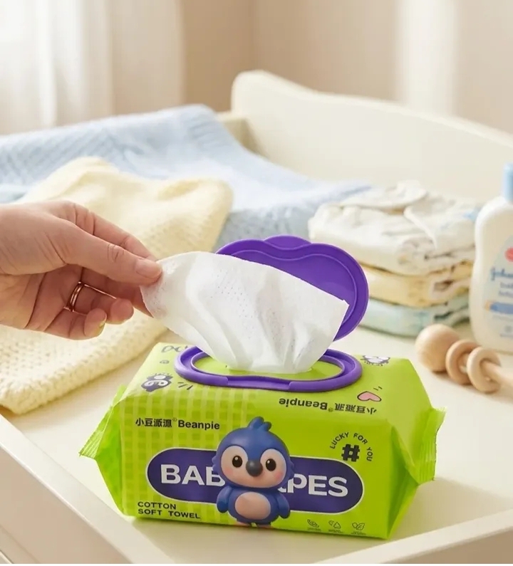 Affordable cotton baby wipes , no irritation on your baby's skin, 100pcs . Get 4 pieces each 100 wipes