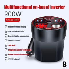 200W Multi-function Car Power Inverter 12V/24V To 220V Converter Led Display Charger Socket Fast Charging Car Accessories