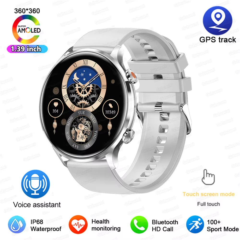 MX40 New Smartwatch Women AMOLED HD Screen Always On Display Bluetooth Call IP68 Waterproof GPS Smart Men Watch For Android ios
