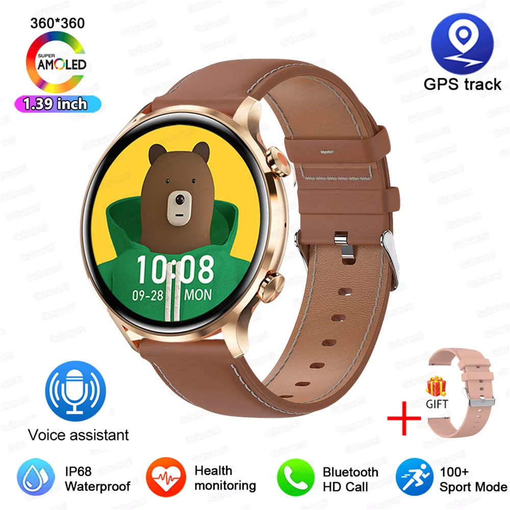 MX40 New Smartwatch Women AMOLED HD Screen Always On Display Bluetooth Call IP68 Waterproof GPS Smart Men Watch For Android ios