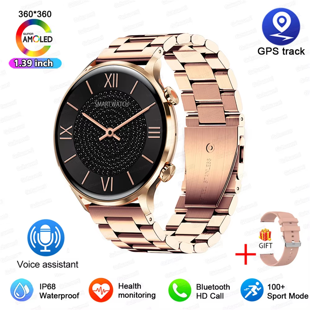 MX40 New Smartwatch Women AMOLED HD Screen Always On Display Bluetooth Call IP68 Waterproof GPS Smart Men Watch For Android ios