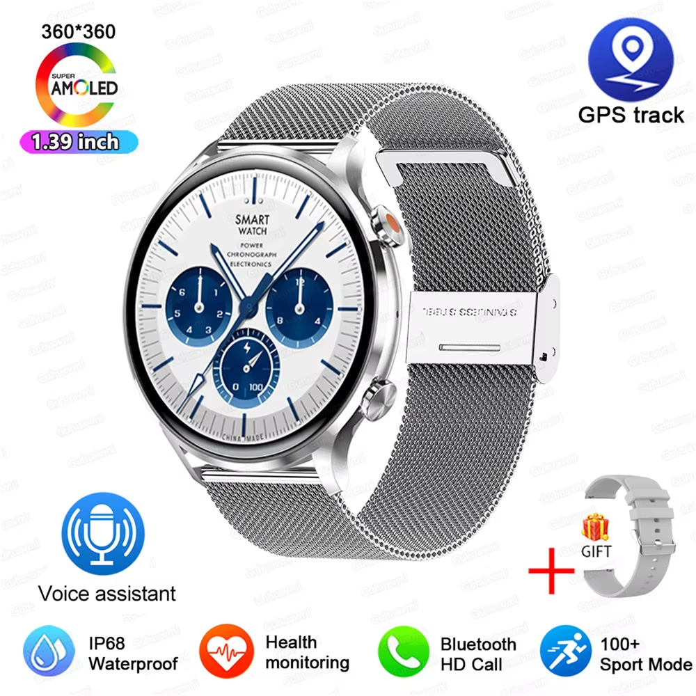 MX40 New Smartwatch Women AMOLED HD Screen Always On Display Bluetooth Call IP68 Waterproof GPS Smart Men Watch For Android ios