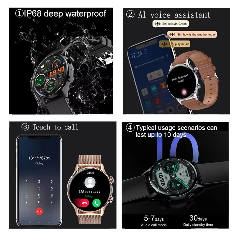 MX40 New Smartwatch Women AMOLED HD Screen Always On Display Bluetooth Call IP68 Waterproof GPS Smart Men Watch For Android ios