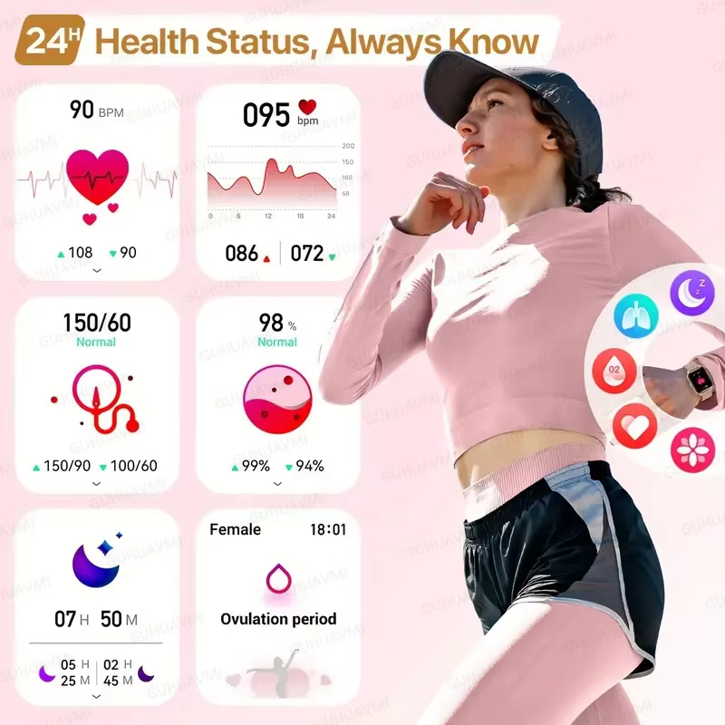 MX40 New Smartwatch Women AMOLED HD Screen Always On Display Bluetooth Call IP68 Waterproof GPS Smart Men Watch For Android ios