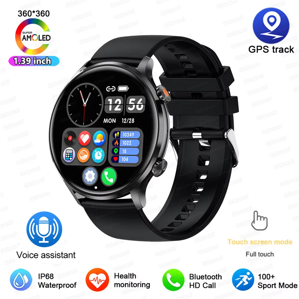 MX40 New Smartwatch Women AMOLED HD Screen Always On Display Bluetooth Call IP68 Waterproof GPS Smart Men Watch For Android ios