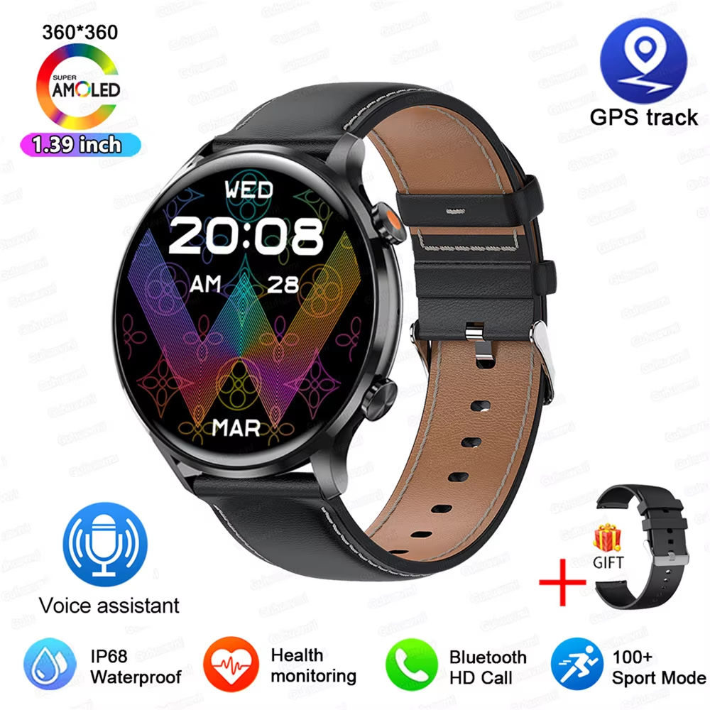 MX40 New Smartwatch Women AMOLED HD Screen Always On Display Bluetooth Call IP68 Waterproof GPS Smart Men Watch For Android ios