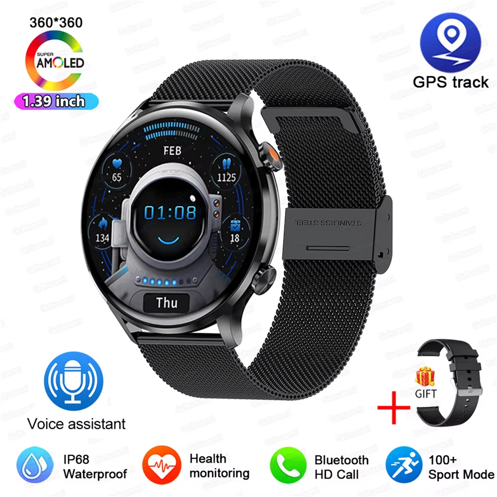 MX40 New Smartwatch Women AMOLED HD Screen Always On Display Bluetooth Call IP68 Waterproof GPS Smart Men Watch For Android ios
