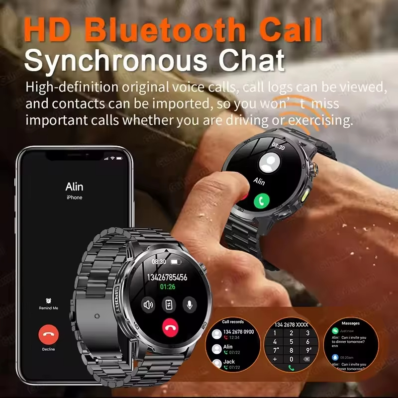 Military T-Rex 3 Smart Watch Fitness Clock Men 466*466 AMOLED Screen 1000mAh Battery outdoor Flashlight Bluetooth Calling Waterproof Smartwatches Health Management AI Voice Assistant