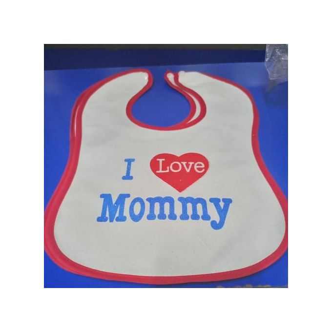 Cute "I Love Mommy" Baby Bib – Soft, Absorbent Feeding & Drooling Bib for Infants