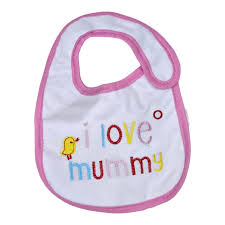 Cute "I Love Mommy" Baby Bib – Soft, Absorbent Feeding & Drooling Bib for Infants