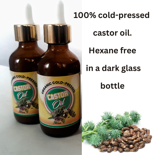 Pure Organic Cold-pressed, Hexane Free Castor Oil-Dark Bottle