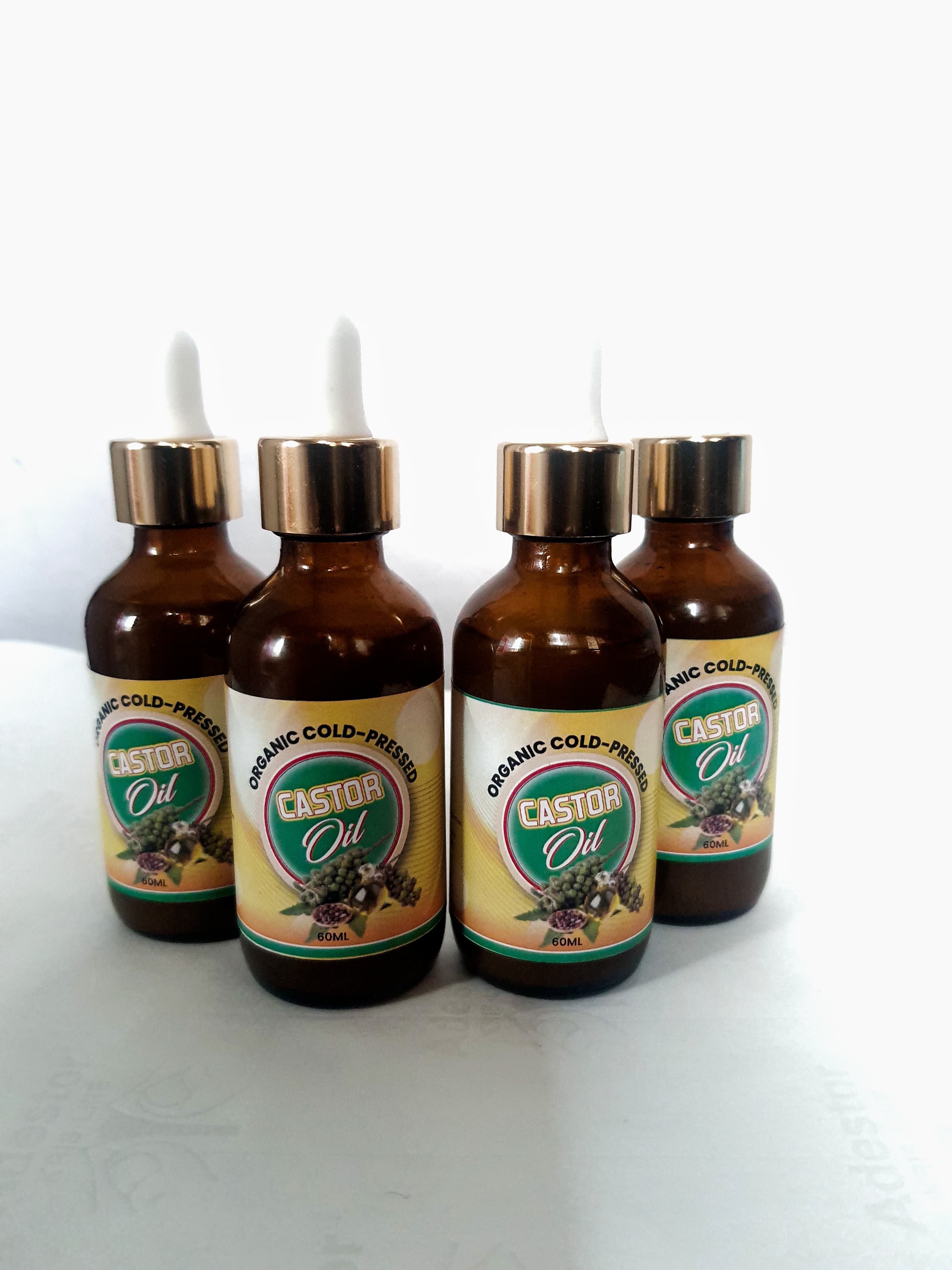 Pure Organic Cold-pressed, Hexane Free Castor Oil-Dark Bottle