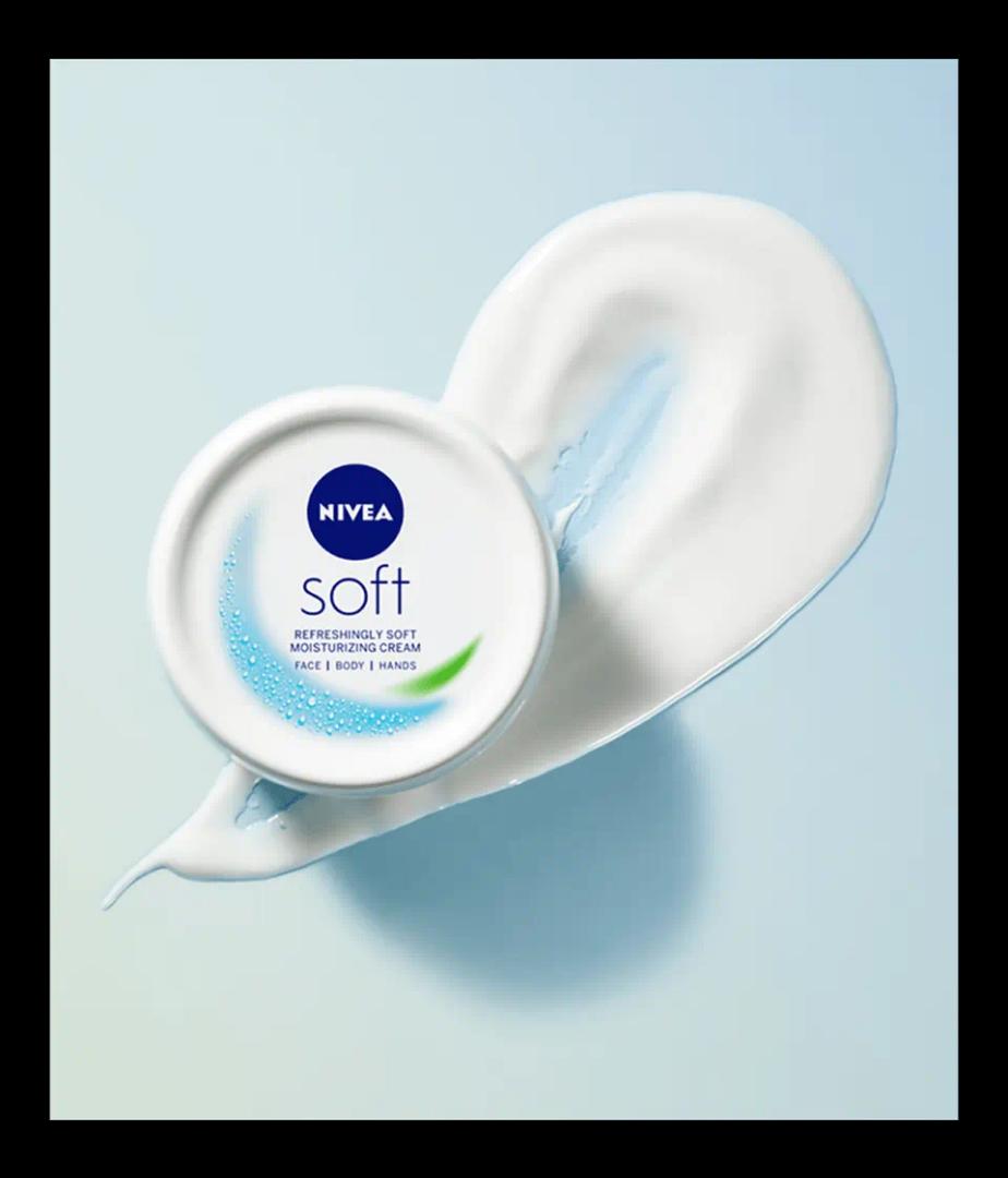 Nivea Soft Moisturizering Cream for Face, Body and Hands. Vitamin E and Jojoba moisturizer. Face moisturizer for dry skin.