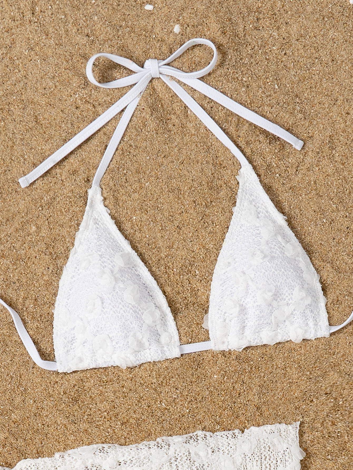 2025 New Split Bikini Mesh Sexy Slim Fit Neck Strap Swimsuit Women's Swimsuit 3Pcs Bikini Set R0170