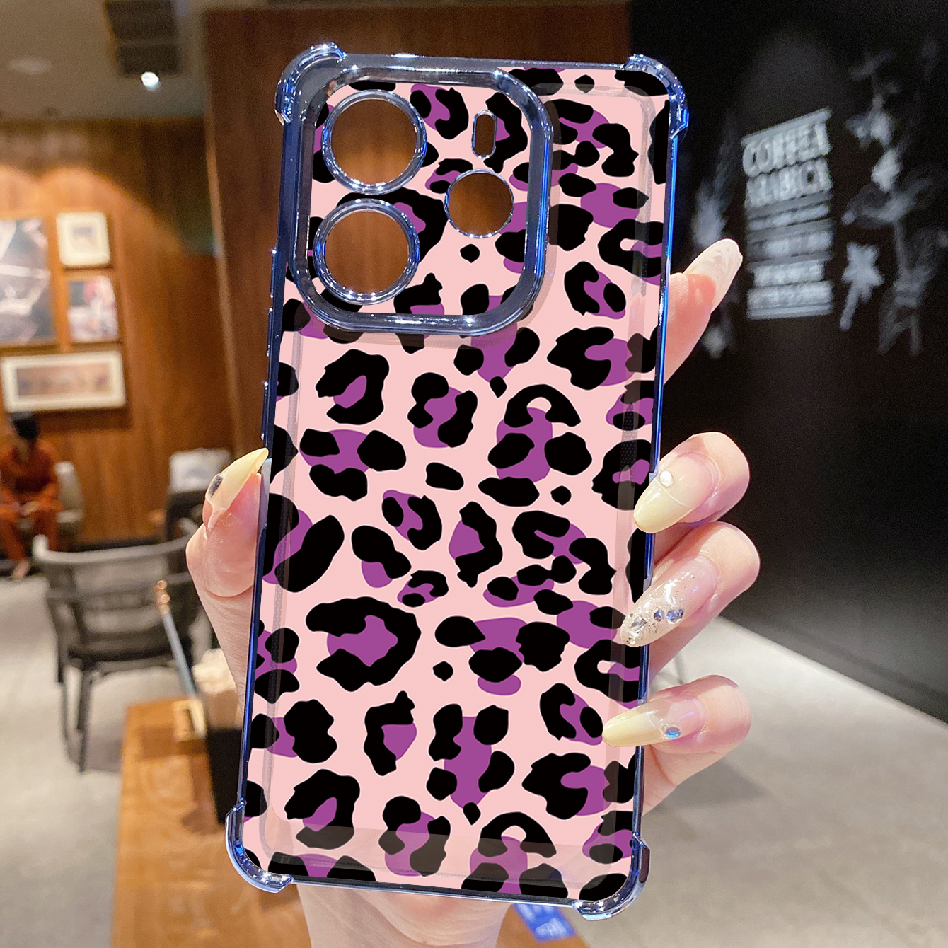 for Redmi Note 14 Pro 14C 13C POCO X7 Plating Phone Case Shockproof Cover Leopard