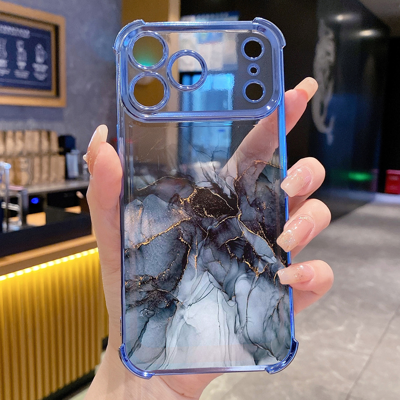 for iPhone 17 Pro Max 16 15 14 Plus Plating Phone Case Shockproof Cover Gradient Painting