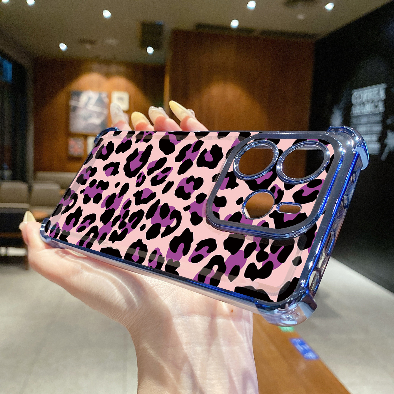 for Redmi Note 14 Pro 14C 13C POCO X7 Plating Phone Case Shockproof Cover Leopard