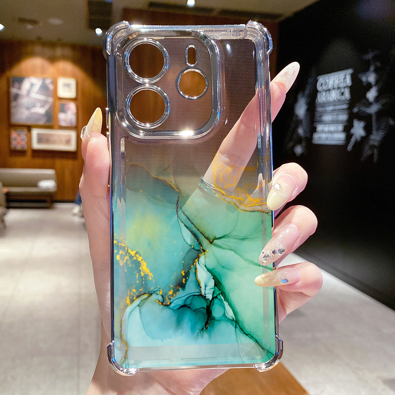 for Redmi Note 14 Pro 14C 13C POCO X7 Plating Phone Case Shockproof Cover Gradient Painting