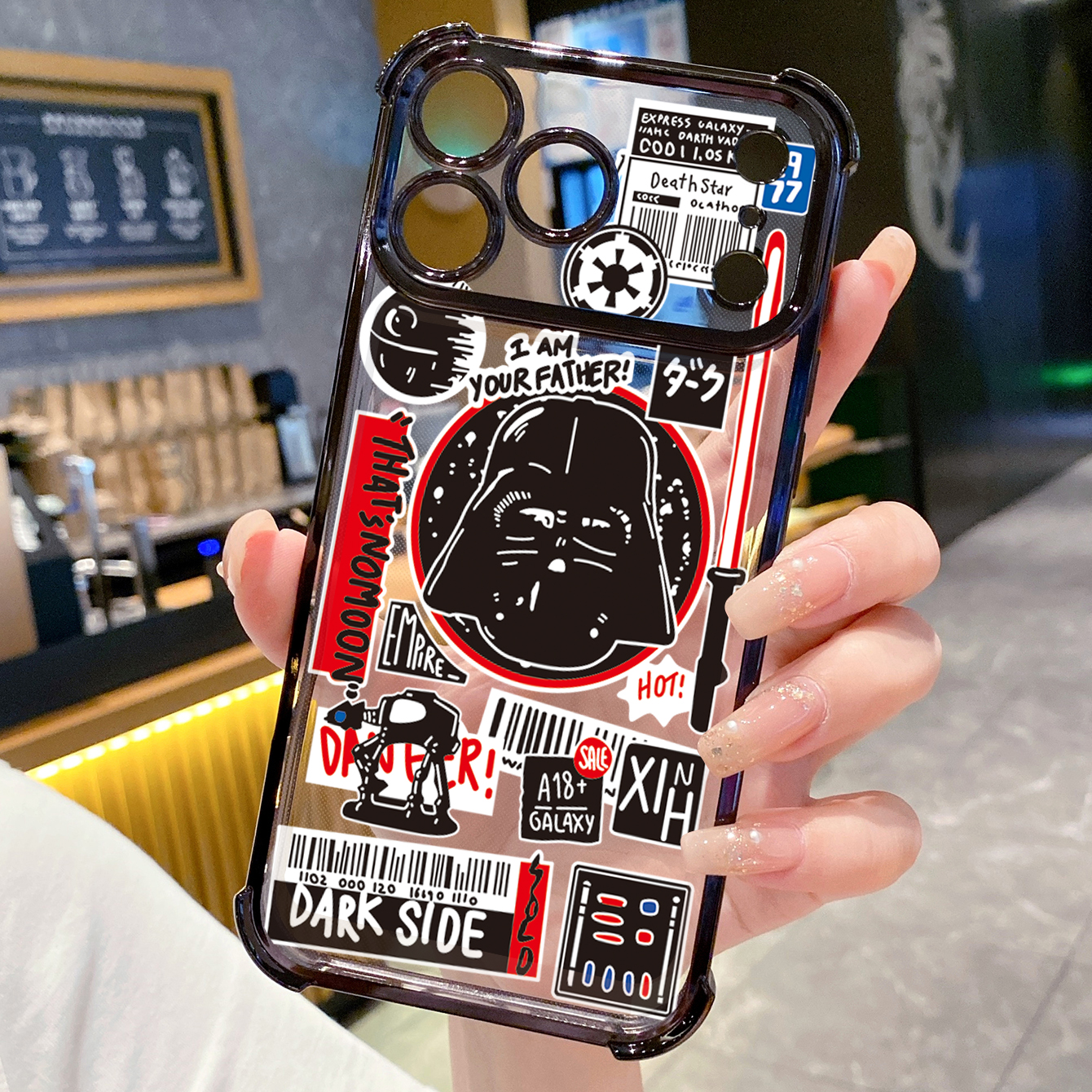 for iPhone 17 Pro Max 16 15 14 Plus Plating Phone Case Shockproof Cover Fashion Star Wars