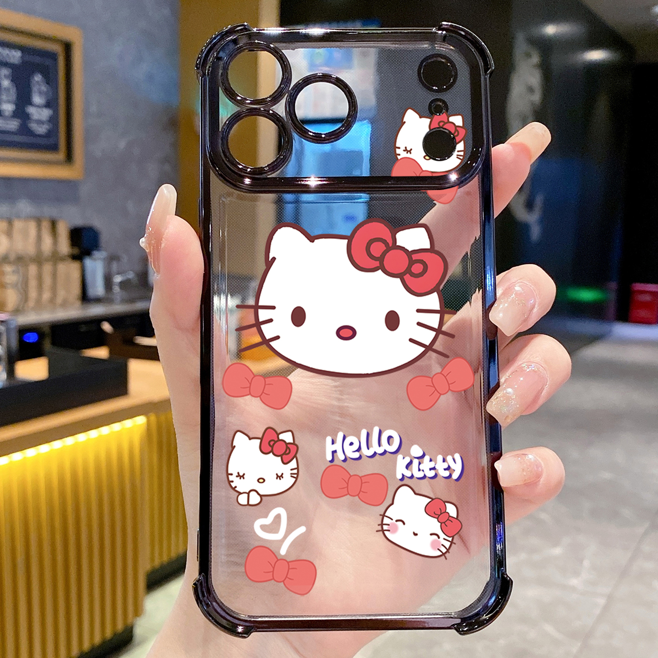 for iPhone 17 Pro Max 16 15 14 Plus Plating Phone Case Shockproof Cover Cute HelloKitty