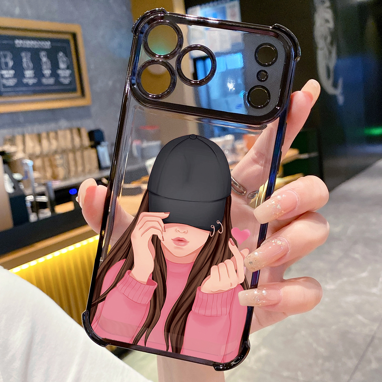 for iPhone 17 Pro Max 16 15 14 Plus Plating Phone Case Shockproof Cover Beauty Flower Girl