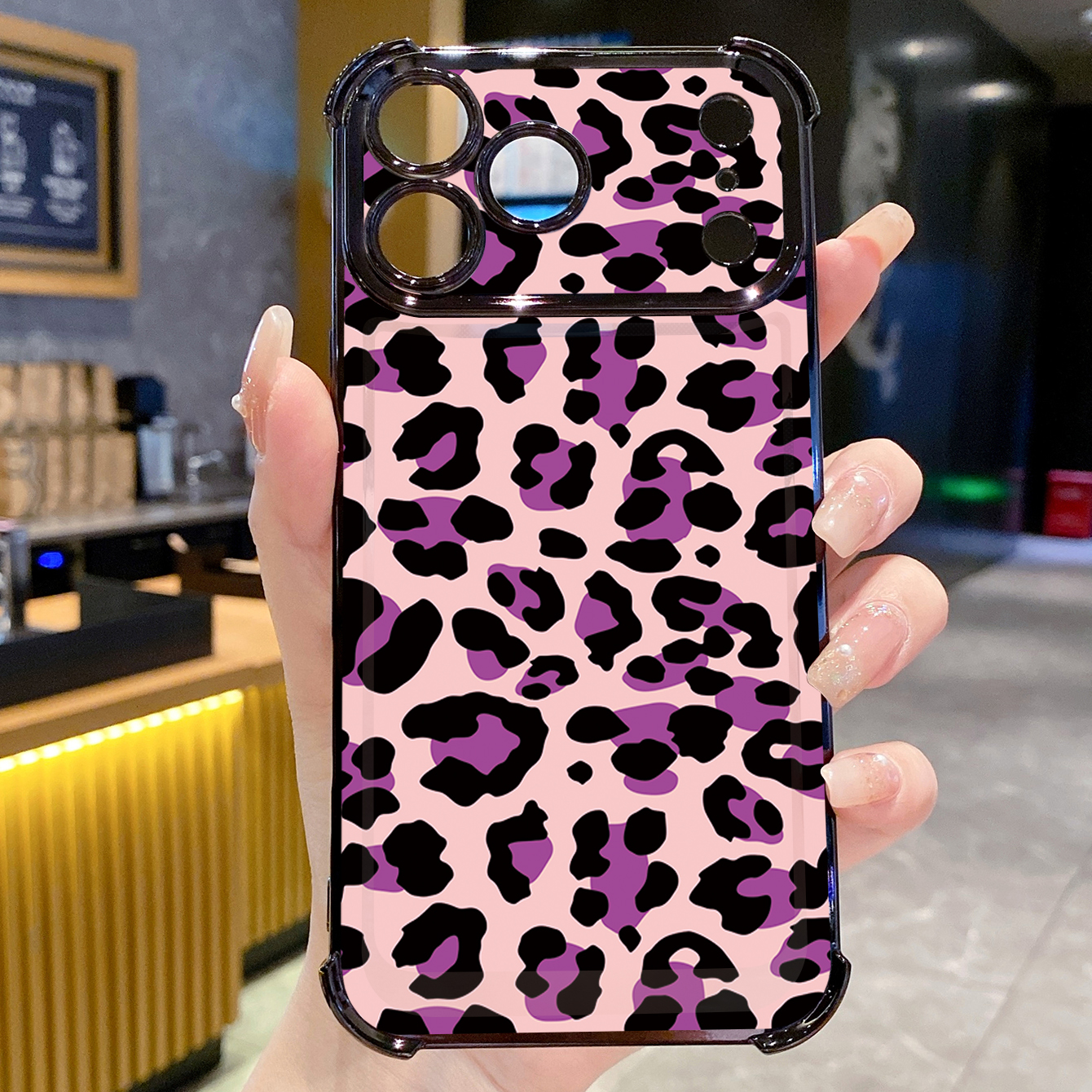 for iPhone 17 Pro Max 16 15 14 Plus Plating Phone Case Shockproof Cover Leopard