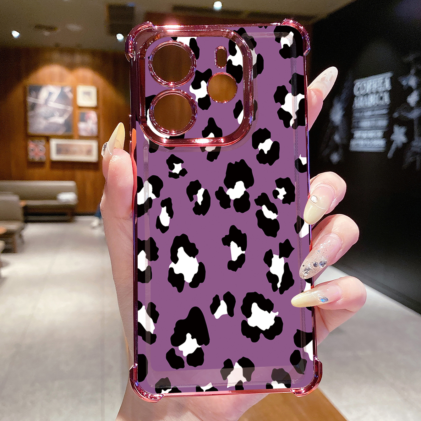 for Redmi Note 14 Pro 14C 13C POCO X7 Plating Phone Case Shockproof Cover Leopard