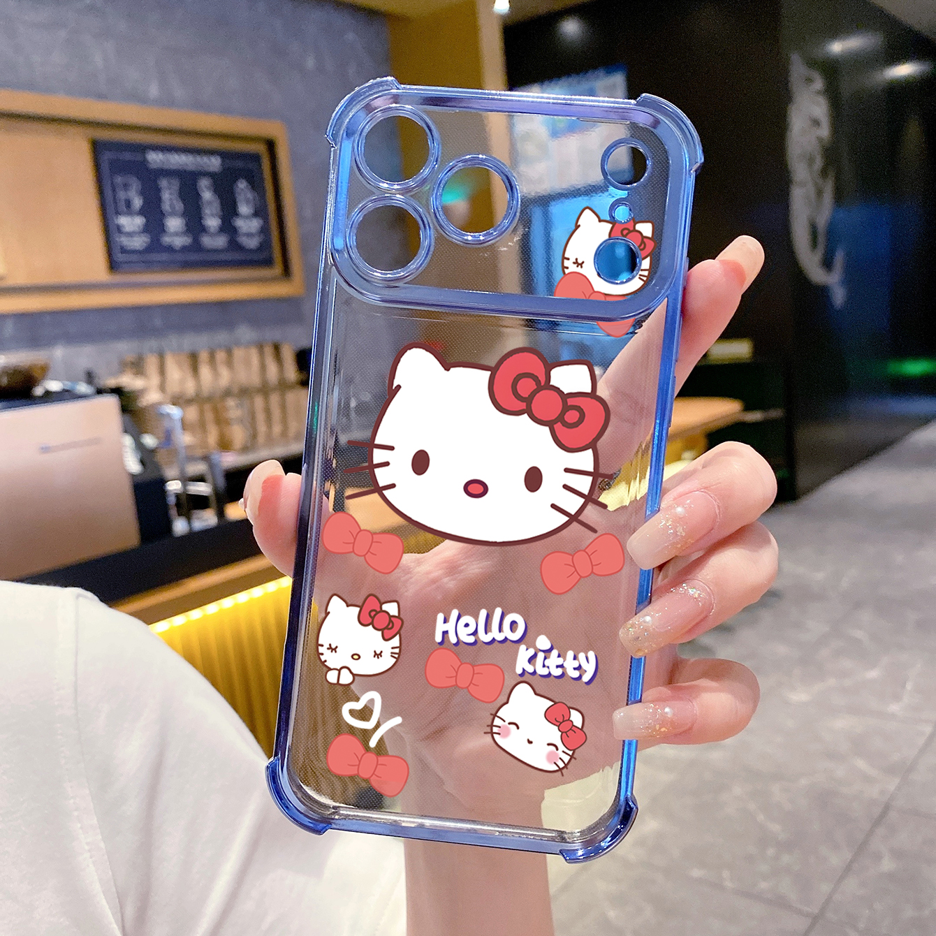 for iPhone 17 Pro Max 16 15 14 Plus Plating Phone Case Shockproof Cover Cute HelloKitty