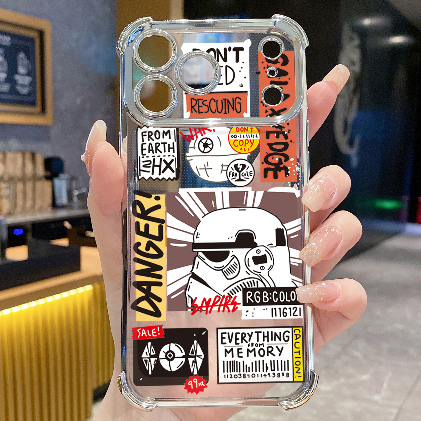 for iPhone 17 Pro Max 16 15 14 Plus Plating Phone Case Shockproof Cover Fashion Star Wars