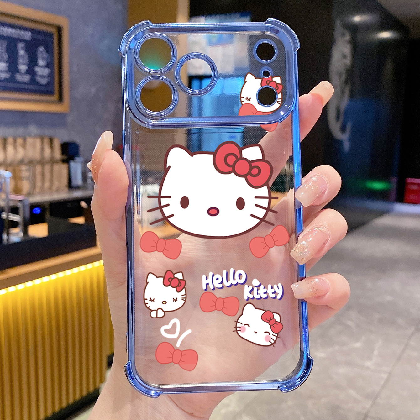 for iPhone 17 Pro Max 16 15 14 Plus Plating Phone Case Shockproof Cover Cute HelloKitty
