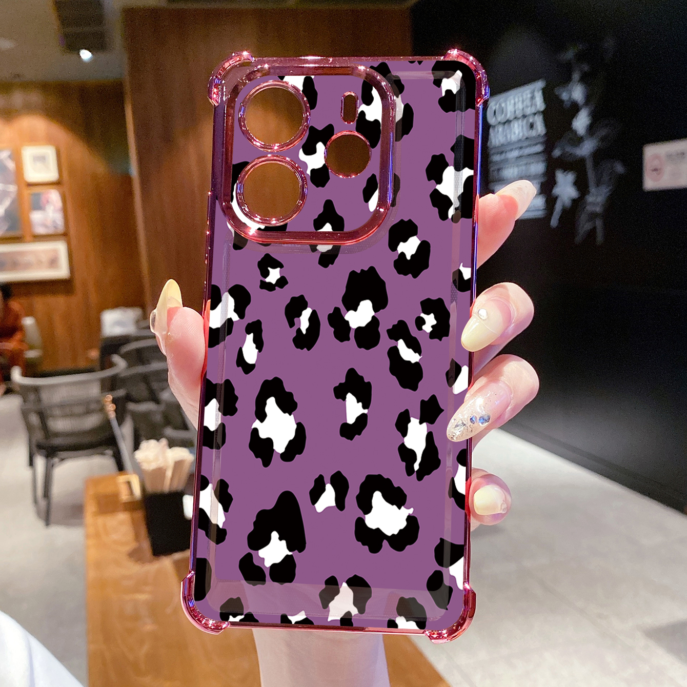 for Redmi Note 14 Pro 14C 13C POCO X7 Plating Phone Case Shockproof Cover Leopard