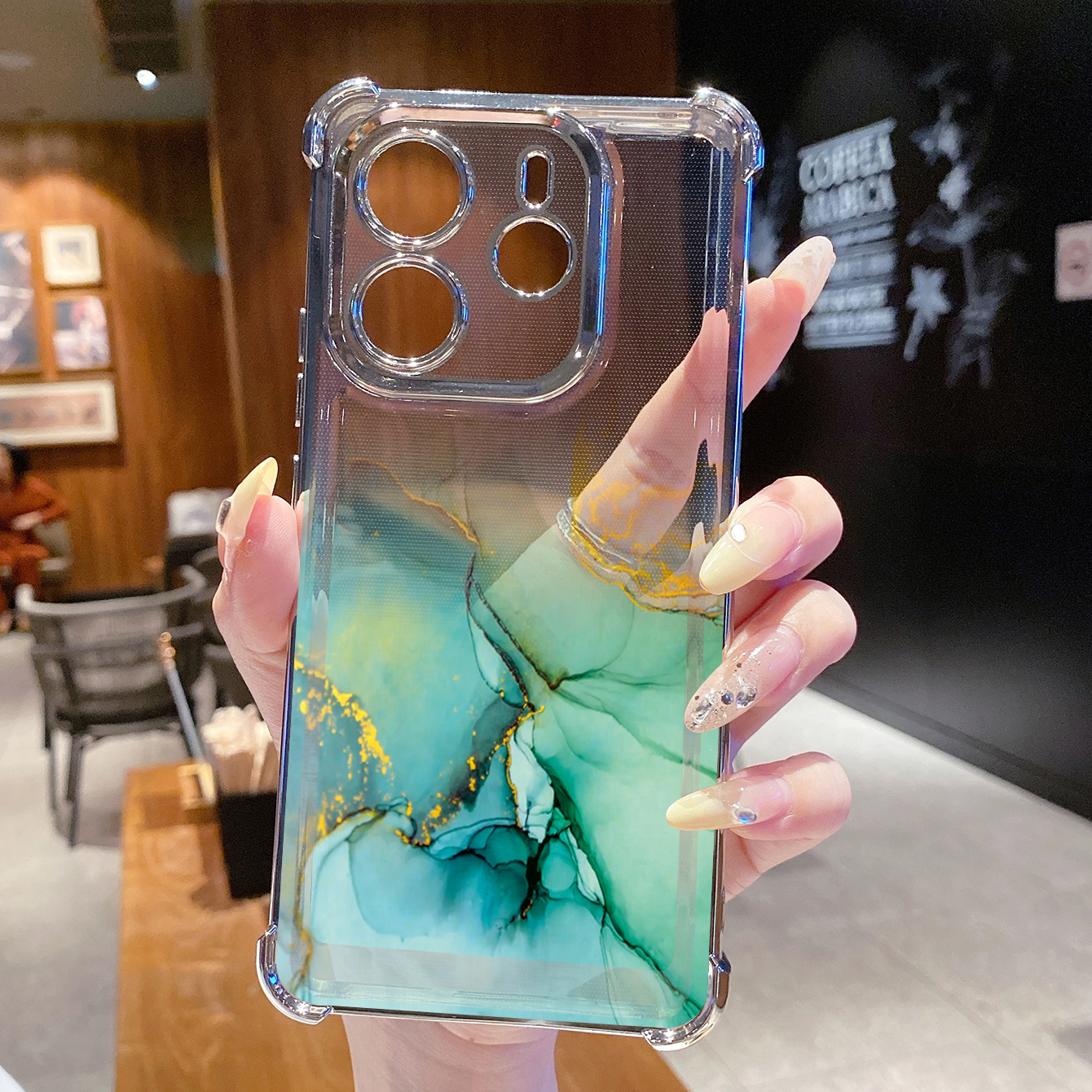 for Redmi Note 14 Pro 14C 13C POCO X7 Plating Phone Case Shockproof Cover Gradient Painting
