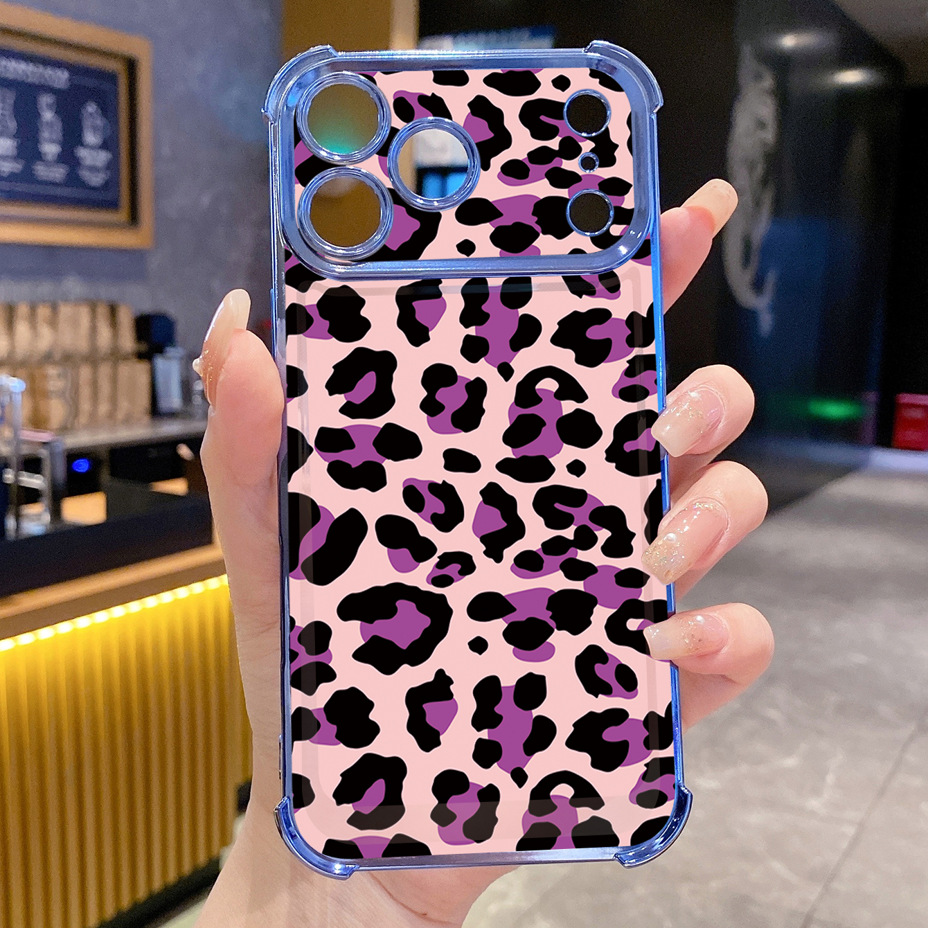 for iPhone 17 Pro Max 16 15 14 Plus Plating Phone Case Shockproof Cover Leopard