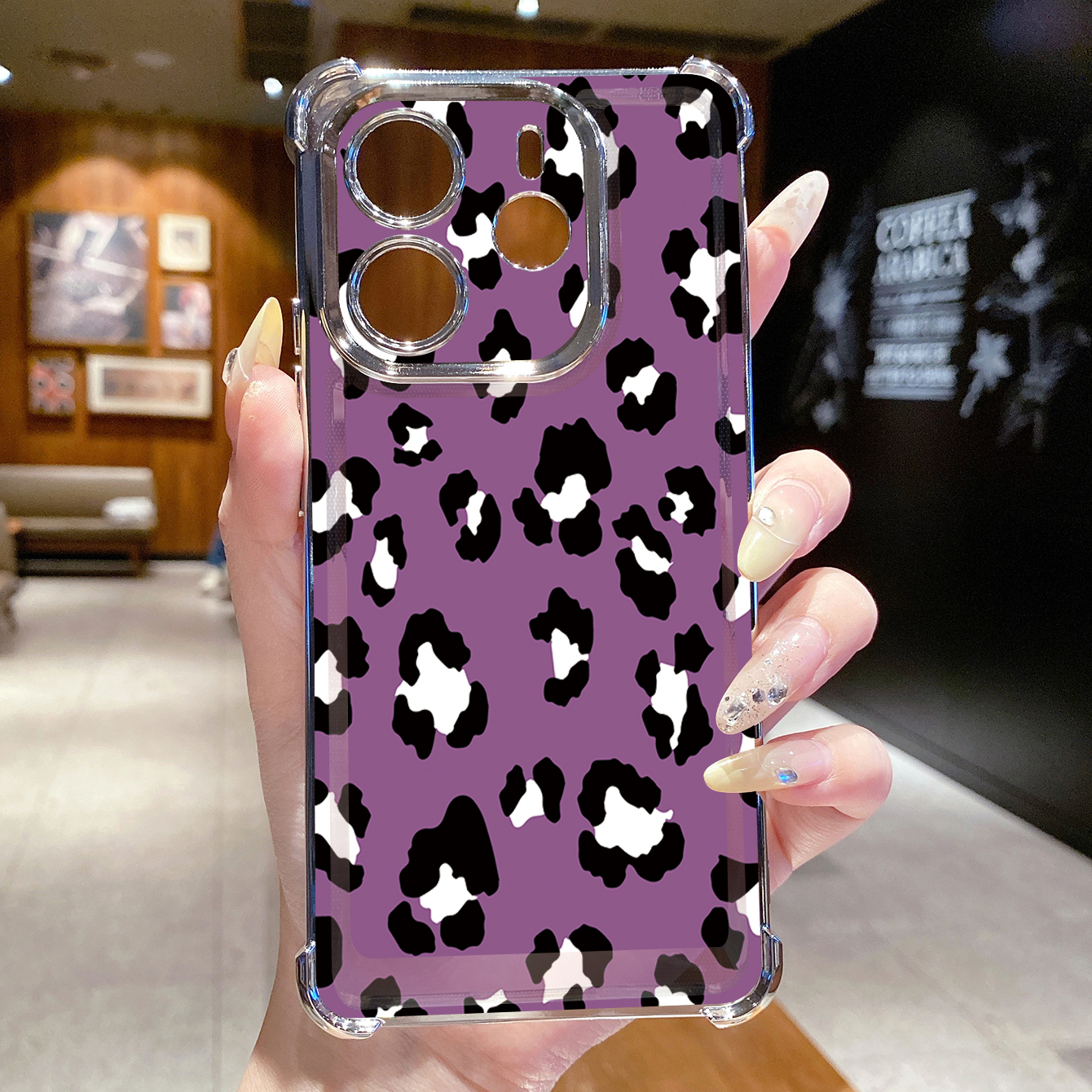 for Redmi Note 14 Pro 14C 13C POCO X7 Plating Phone Case Shockproof Cover Leopard