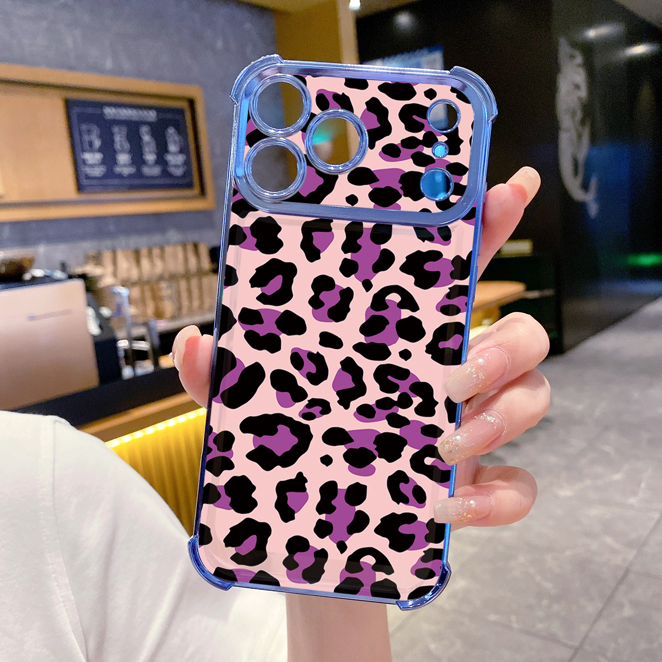 for iPhone 17 Pro Max 16 15 14 Plus Plating Phone Case Shockproof Cover Leopard