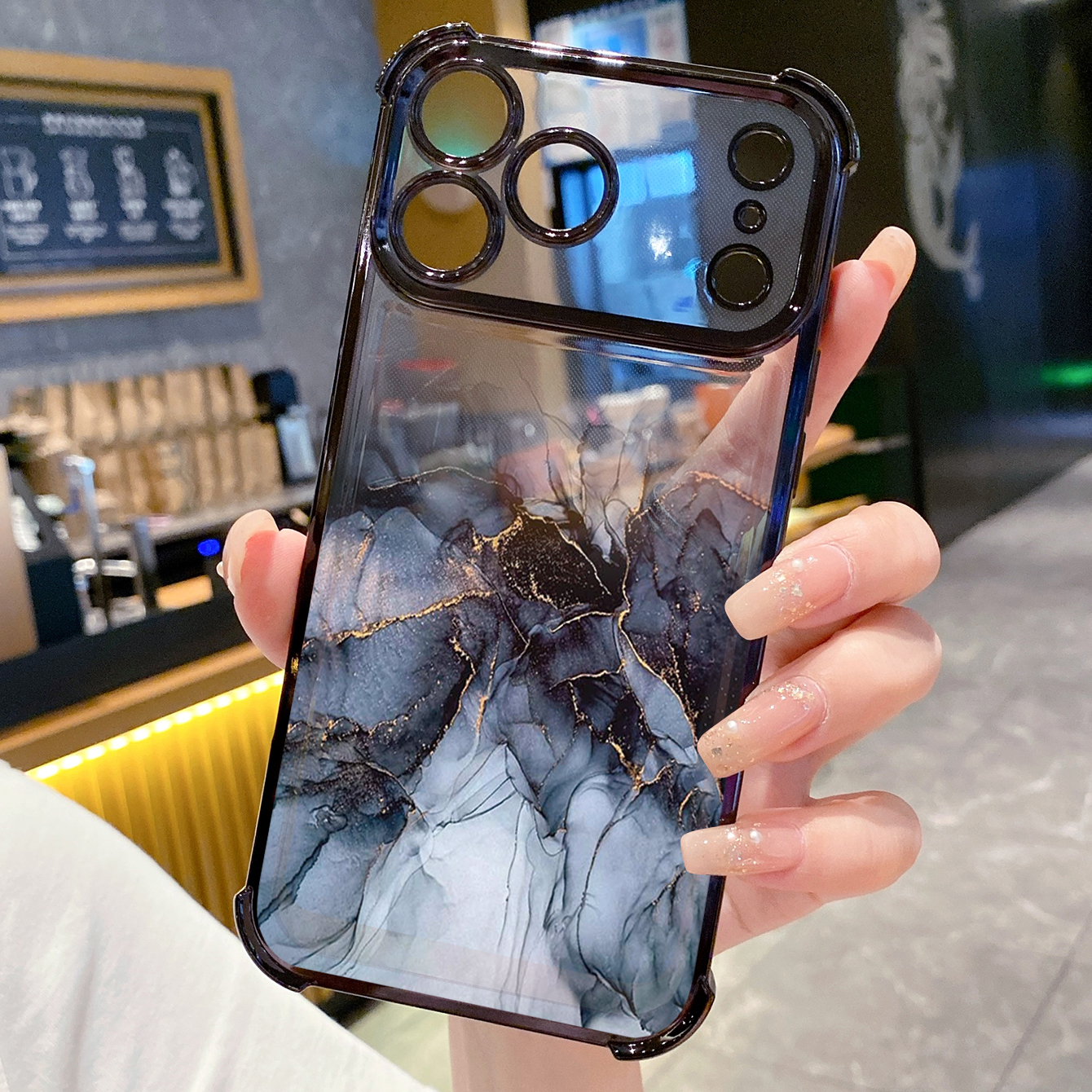for iPhone 17 Pro Max 16 15 14 Plus Plating Phone Case Shockproof Cover Gradient Painting