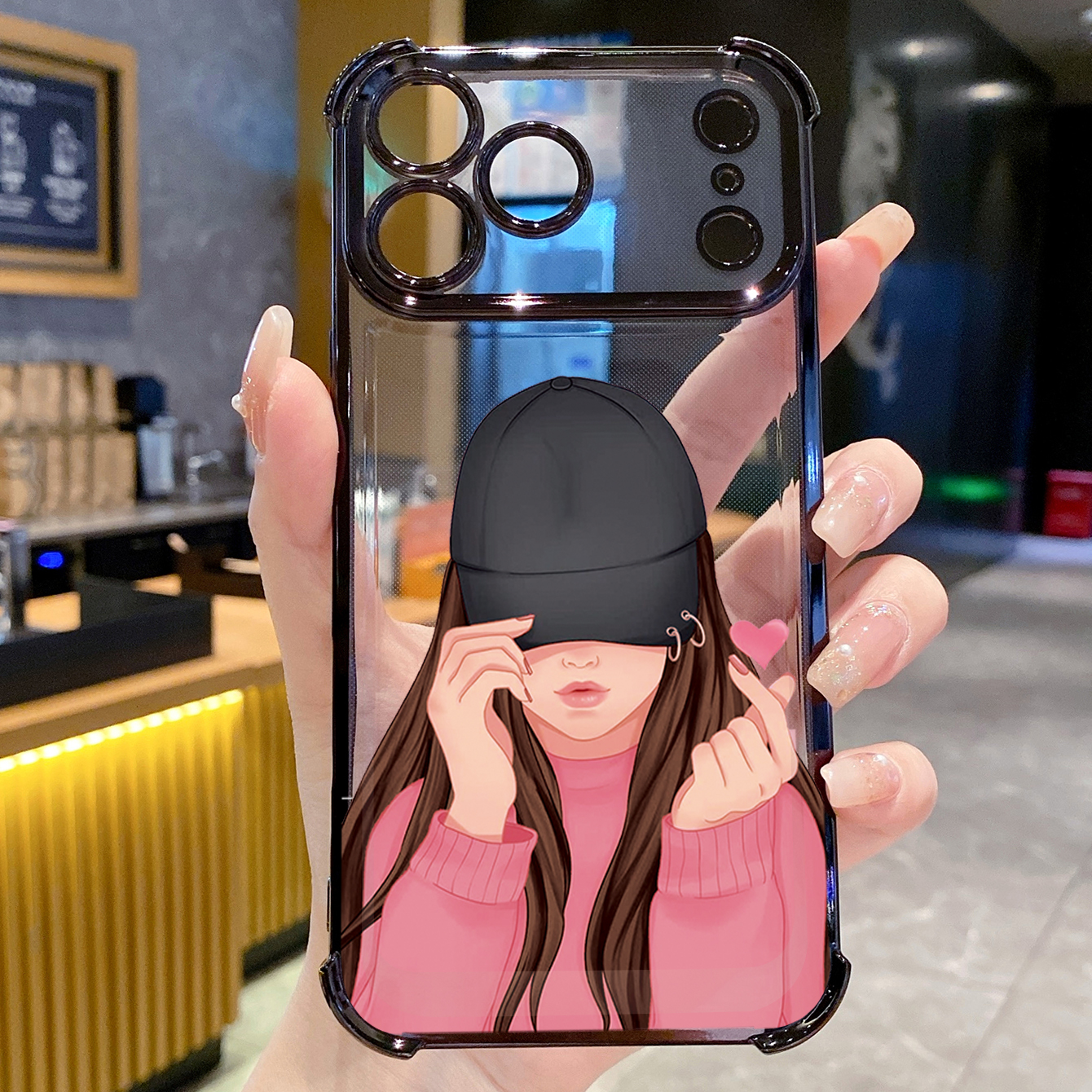 for iPhone 17 Pro Max 16 15 14 Plus Plating Phone Case Shockproof Cover Beauty Flower Girl
