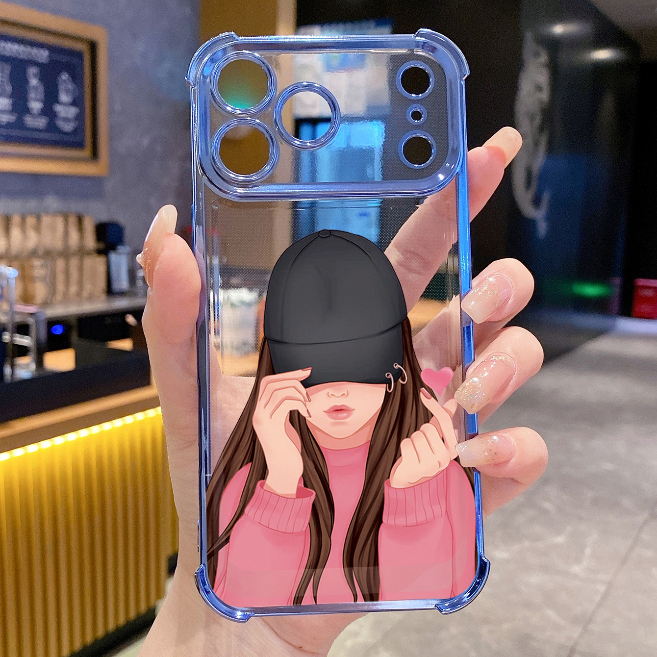 for iPhone 17 Pro Max 16 15 14 Plus Plating Phone Case Shockproof Cover Beauty Flower Girl