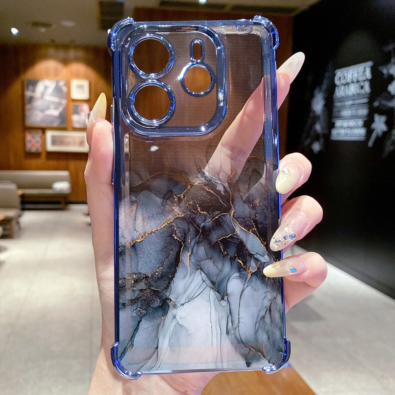 for Redmi Note 14 Pro 14C 13C POCO X7 Plating Phone Case Shockproof Cover Gradient Painting