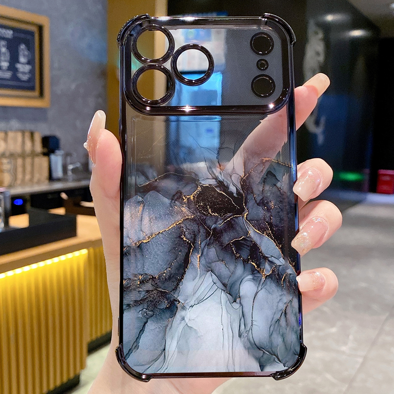 for iPhone 17 Pro Max 16 15 14 Plus Plating Phone Case Shockproof Cover Gradient Painting