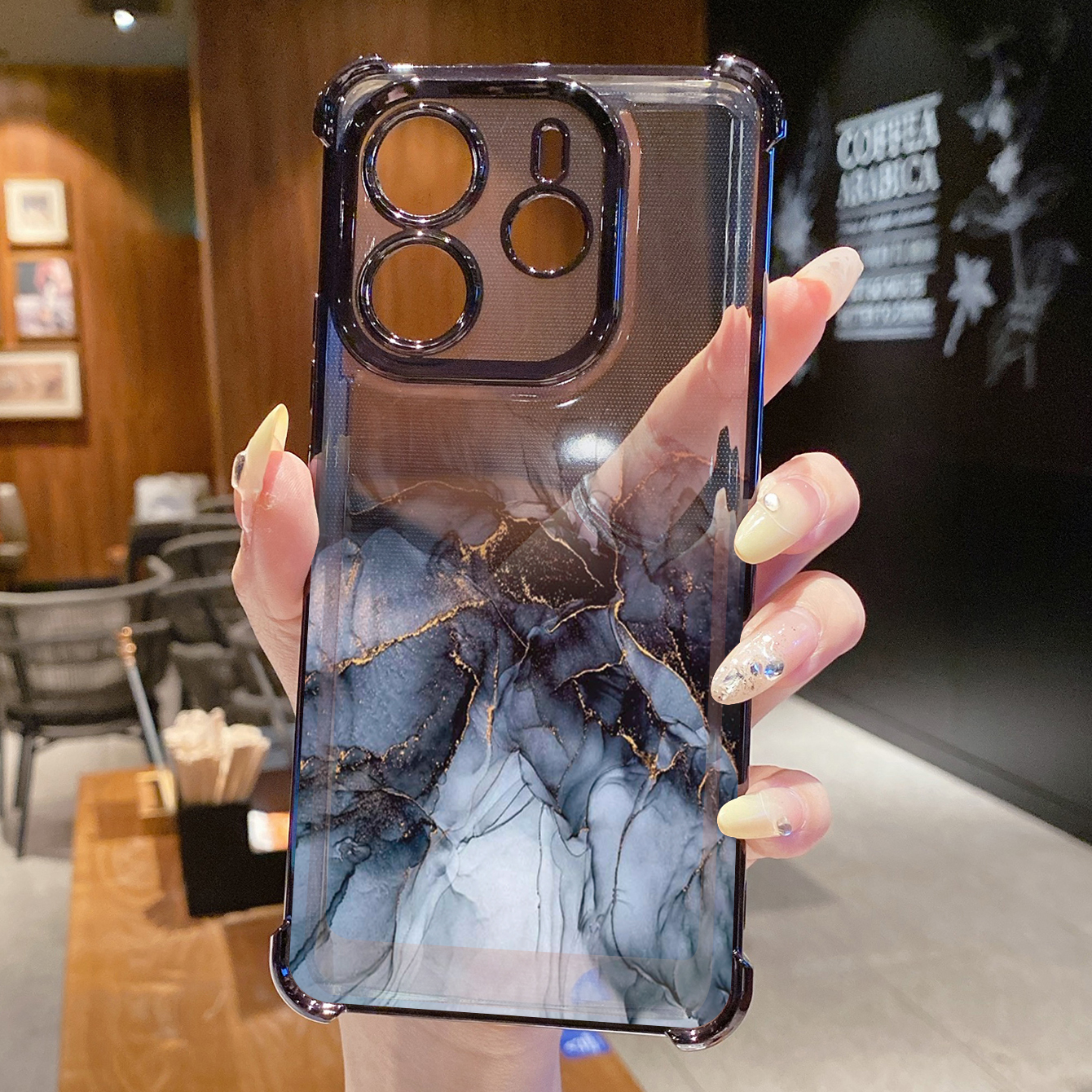 for Redmi Note 14 Pro 14C 13C POCO X7 Plating Phone Case Shockproof Cover Gradient Painting