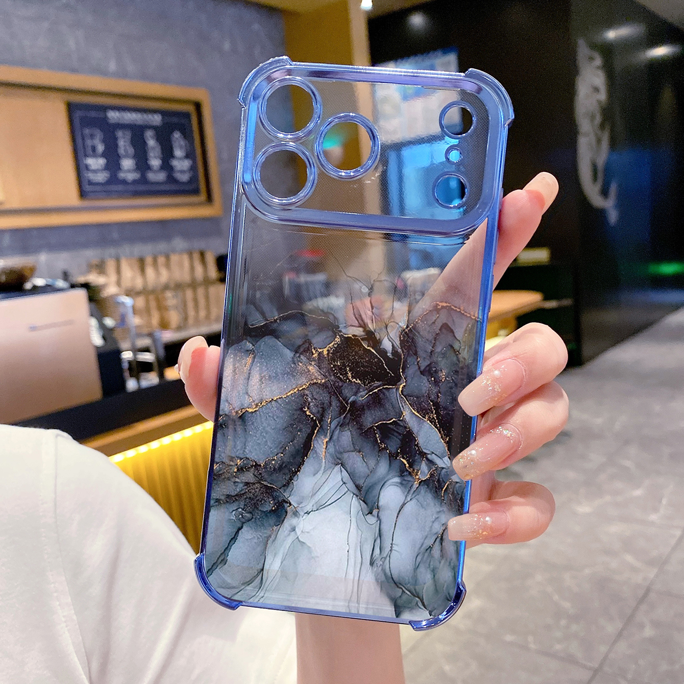 for iPhone 17 Pro Max 16 15 14 Plus Plating Phone Case Shockproof Cover Gradient Painting