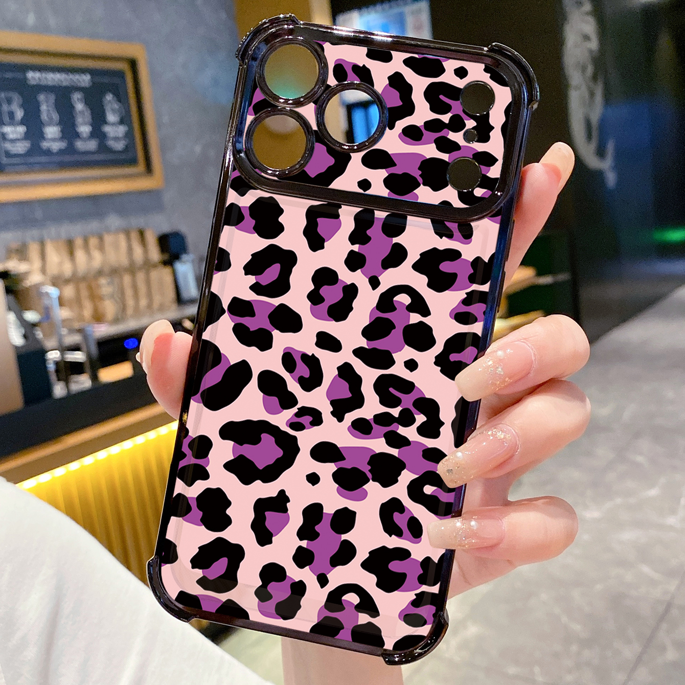 for iPhone 17 Pro Max 16 15 14 Plus Plating Phone Case Shockproof Cover Leopard