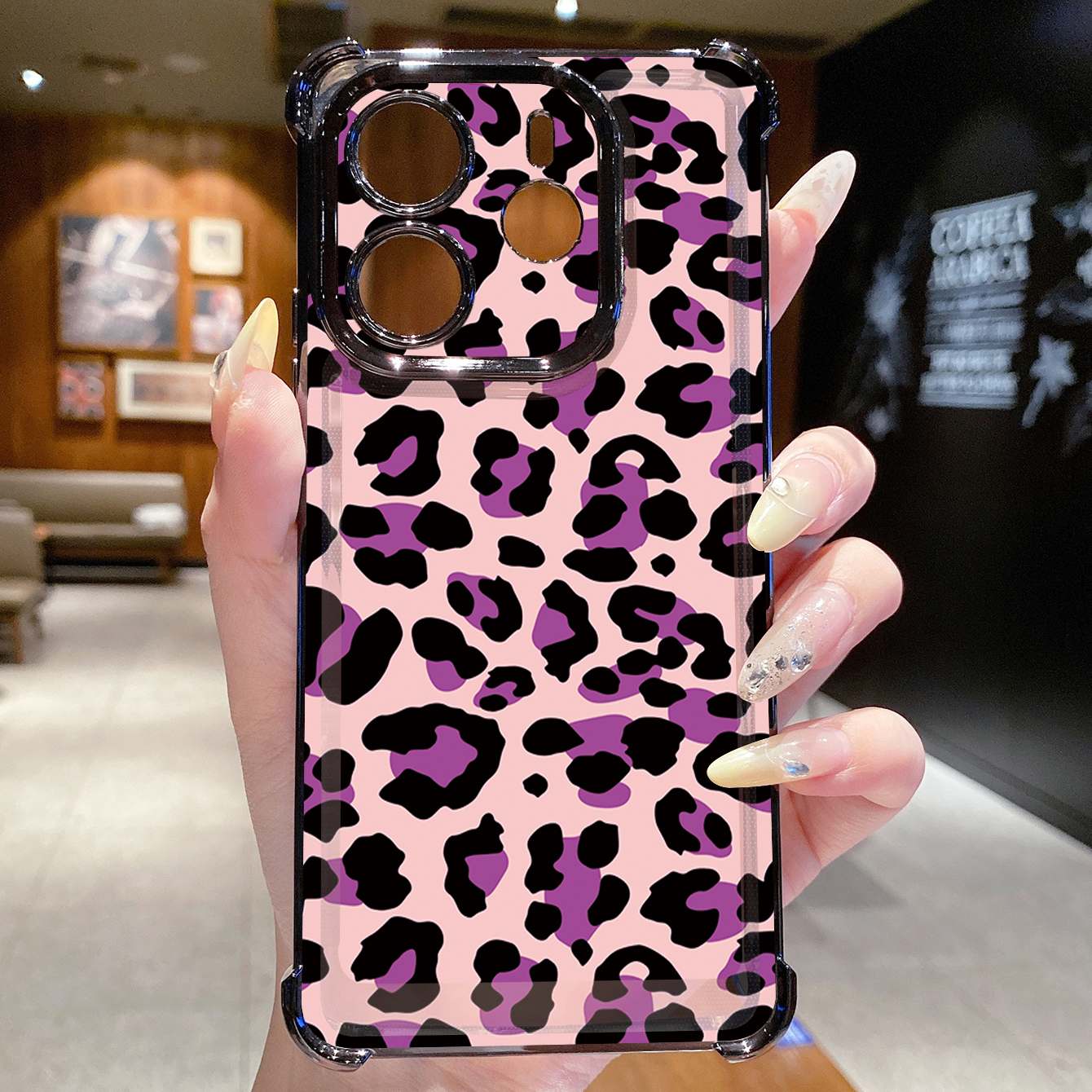 for Redmi Note 14 Pro 14C 13C POCO X7 Plating Phone Case Shockproof Cover Leopard