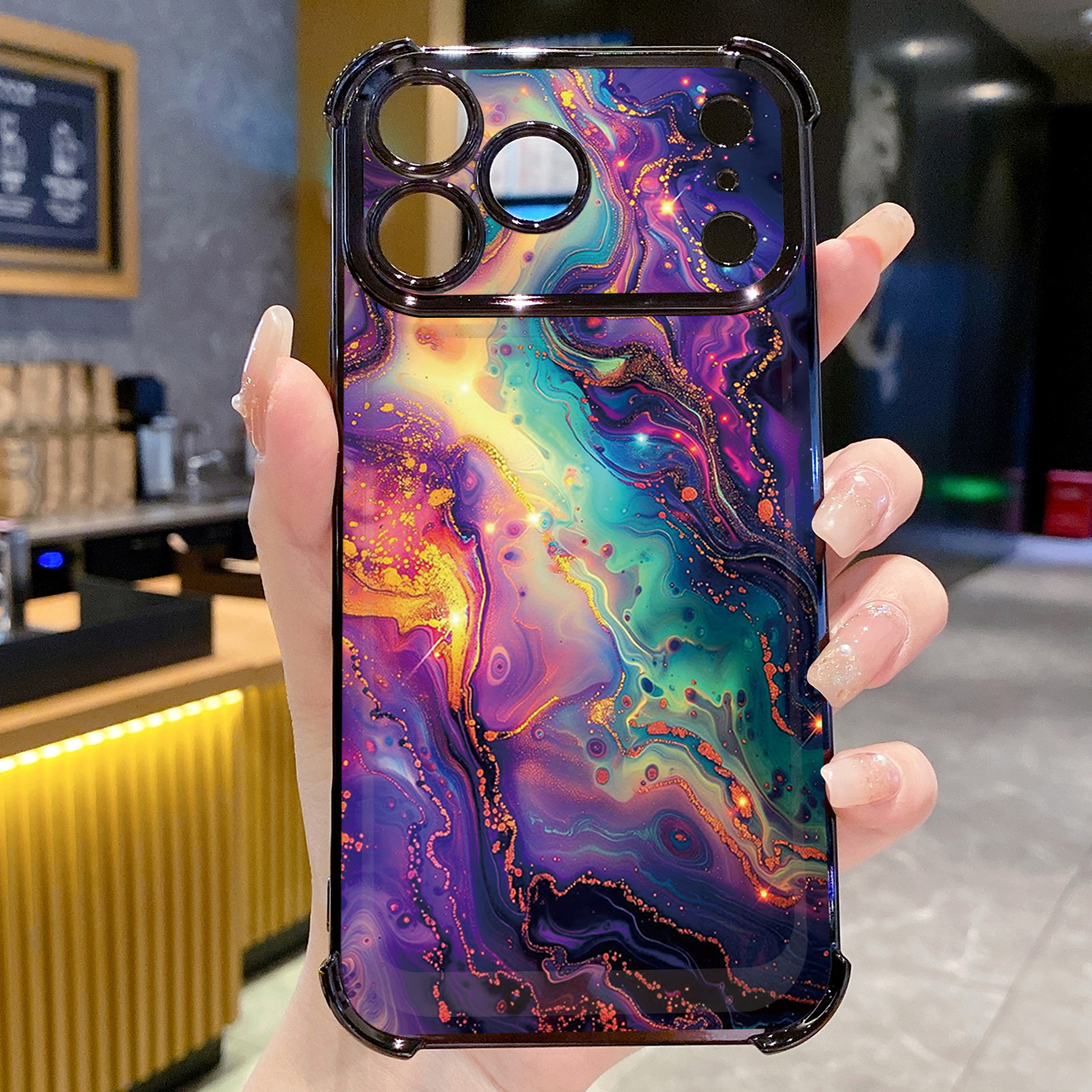 for iPhone 17 Pro Max 16 15 14 Plus Plating Phone Case Shockproof Cover Luxury Marble