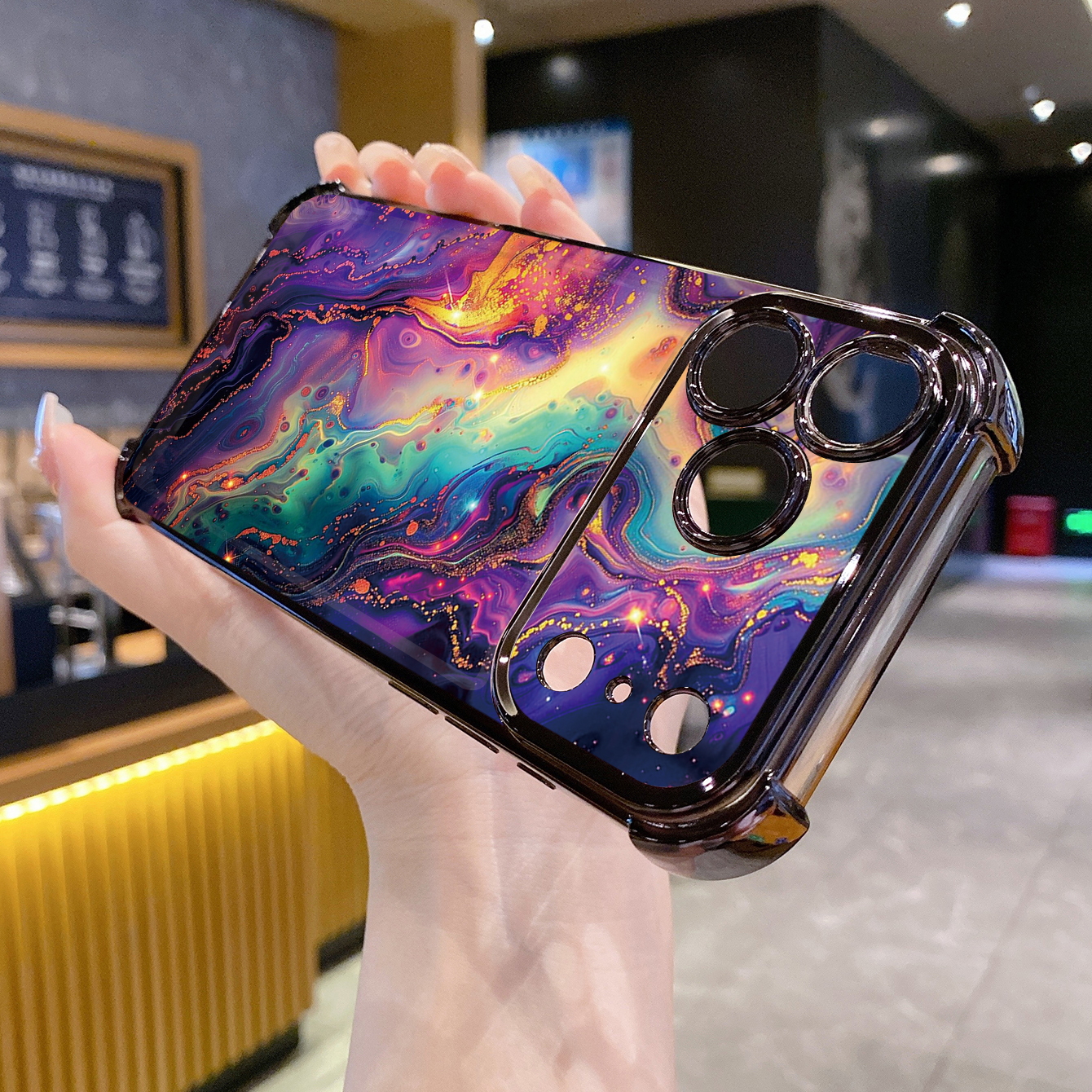 for iPhone 17 Pro Max 16 15 14 Plus Plating Phone Case Shockproof Cover Luxury Marble