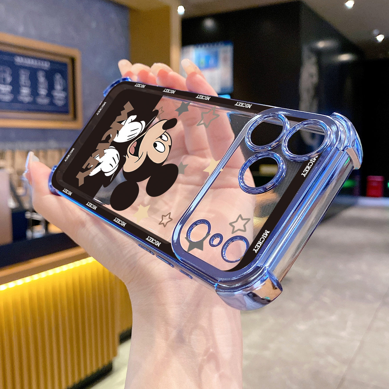 for iPhone 17 Pro Max 16 15 14 Plus Plating Phone Case Shockproof Cover Couple Mickey Minnie
