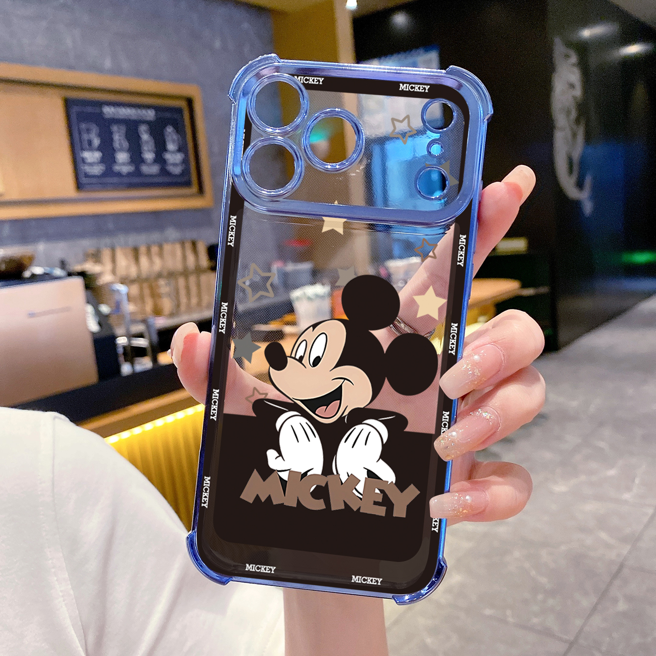 for iPhone 17 Pro Max 16 15 14 Plus Plating Phone Case Shockproof Cover Couple Mickey Minnie