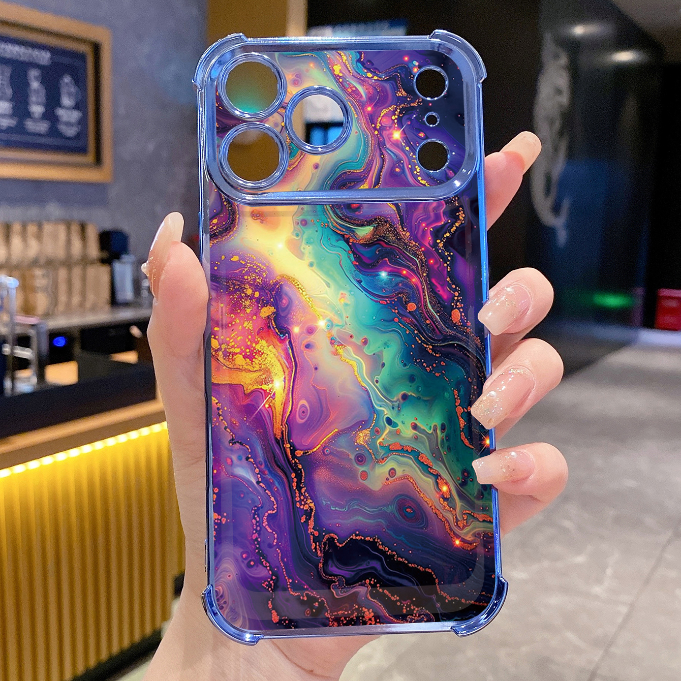 for iPhone 17 Pro Max 16 15 14 Plus Plating Phone Case Shockproof Cover Luxury Marble